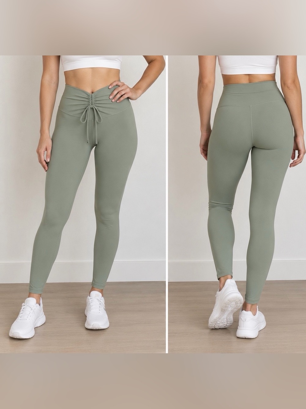 aerie’ offline Sage Green Drawstring High-Waist Leggings